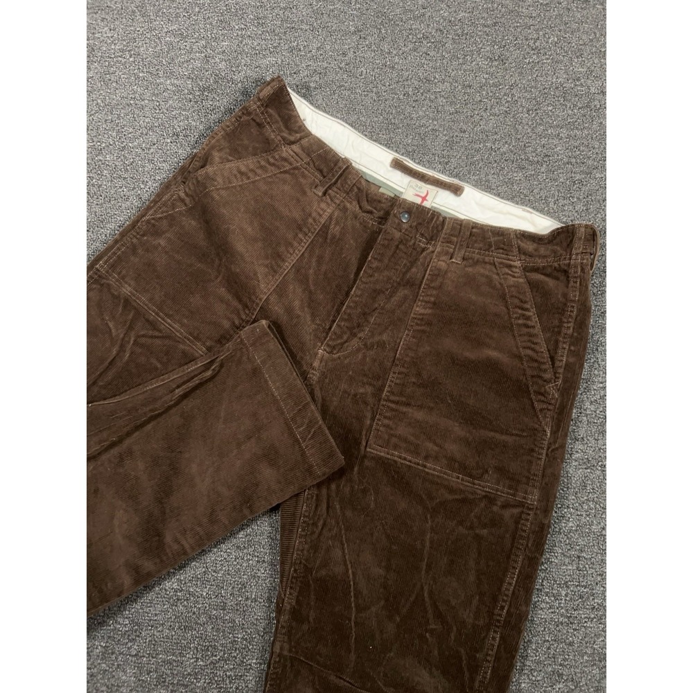Relwen Corduroy Pants Mens 38 (Fits 37x32) Supply Fatigues Flap Pockets Brown